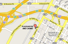 Click to enlarge Plaza Hotel and Casino Las Vegas map