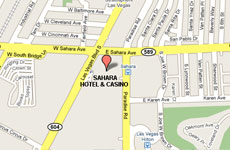 Click to enlarge Sahara Hotel and Casino Las Vegas map