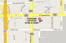 Click to enlarge Tropicana Las Vegas Hotel and Casino map