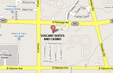Click to enlarge Tuscany Suites and Casino Las Vegas map